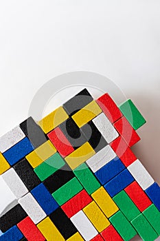 plenty of multicolored blocks on white