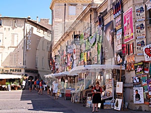 Plenty of playbills on a wall in Avignon