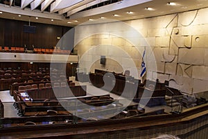 Interior of the Knesset, Israel`s Parliament