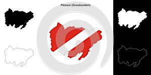 Plessur outline map