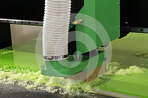 Plexiglass milling on CNC machines. Modern 3D technologies in industry