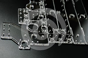Plexiglass parts for cnc machine. Acrylic form machine parts, laser cutting and engraving photo