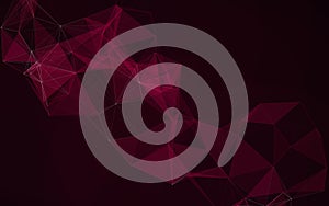 Plexus Background Abstract Dark Red Technology Network Connection