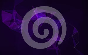 Plexus Background: Abstract Purple Technology Network and Geometric Data Visualization