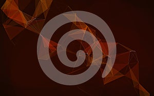 Plexus Background Structure of Data Network Connections on Dark Brown