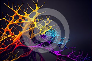 Plexus geometrical colorful abstract background. Abstract digital communication points