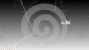 Plexus with HUD elements. Abstract background with diagrams, graphs, figures.