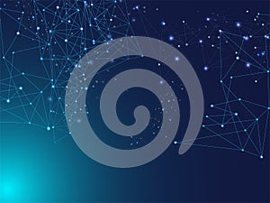 Plexus Lines Nodes Vector Background. Big Data