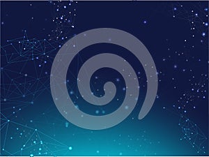 Plexus Nodes Lines Vector Background. Big Data