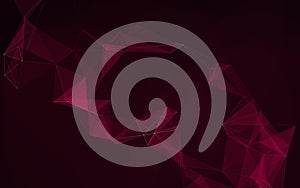 Plexus Technology Background with Abstract Deep Pink Network Connection Structure