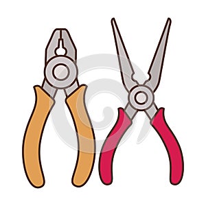 Plier tool isolated icon