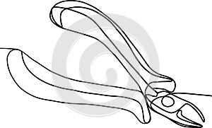 Pliers articulated for craftsmen on black and white background Hand tools for different types of materia