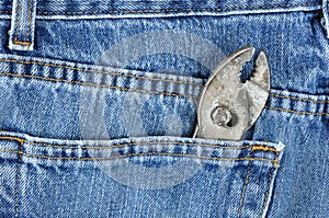 Pliers in Blue Jeans Pocket