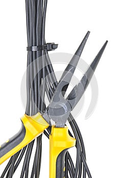 Pliers with electrical cables