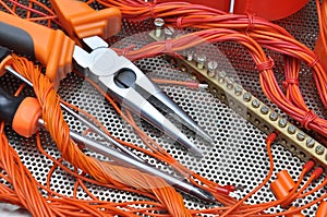 Pliers with electrical component kit