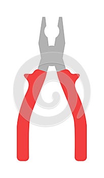 Pliers hand tool worker equipmen flat cartoon vector illustration.