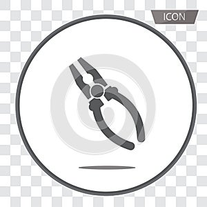 Pliers icon vector isolated on background.