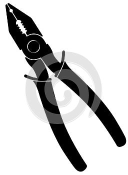 Pliers icon vector on the white background.