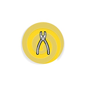 Pliers Isolated Flat Web Mobile Icon. Vector sign symbol button element silhouette.