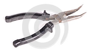 Pliers pincers isolated on white background, top view