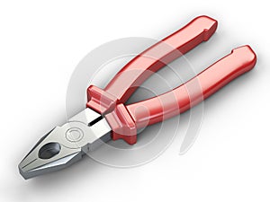 Pliers with red insulated rubber grips