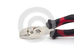 Pliers with rubber handle red and black