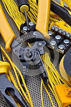 Pliers strippers with electrical component kit