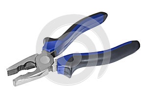 Pliers on white background close up photo