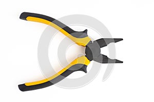 Pliers on a white background, construction tool. Isolate