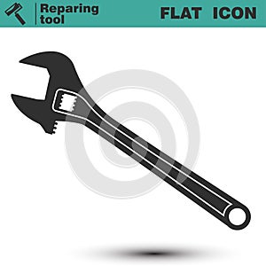 Pliers wrench flat icon. Construction working tool item