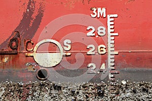 Plimsoll line on ship