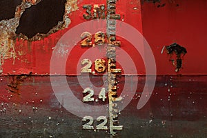 Plimsoll line on ship