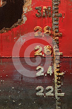 Plimsoll line on ship