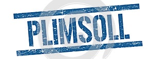 PLIMSOLL text on blue vintage lines stamp