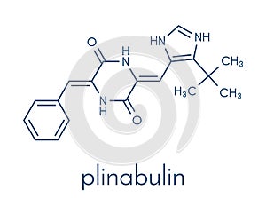 Plinabulin cancer drug molecule. Skeletal formula.