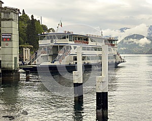 The Plinio, one of the largest boats of the fleet operated by Navigazione Laghi providing transportation on Lake Como.