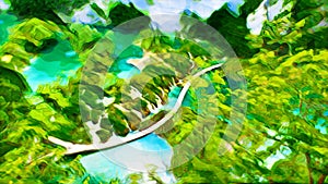 Plitvice lakes - croatia - summer - national park  06- modern digital art
