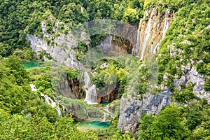 Plitvice Lakes National park, beautiful landscape with waterfalls, lakes and forest, Croatia