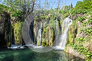 Plitvice Lakes National Park, Croatia. Small waterfalls