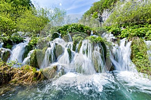 Plitvice Lakes National Park, Croatia. Small waterfalls