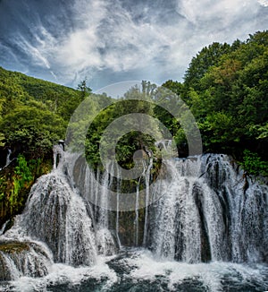 Plitvice Lakes national park waterfall, Plitvica, croatia photo