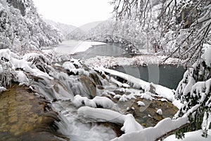 Plitvice Lakes in winter