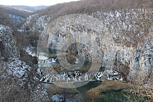 Plitvice Lakes winter lower falls