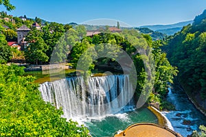 Pliva waterfall at Bosnian town Jajce