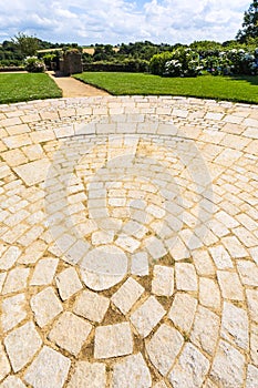 square in park of castle Chateau de la Roche-Jagu