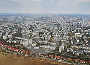 Ploiesti City , Romania, north side cityscape aerial view