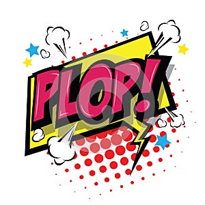 Plop! Comic Expression Vector Text.