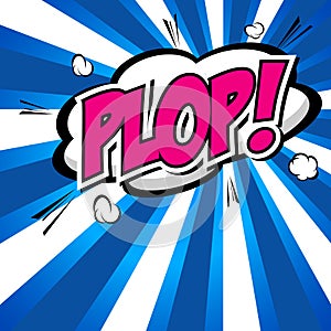 Plop! Comic Expression Vector Text.