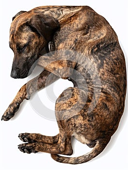 Plott hound dog, sleeping, top view, isolated, clipping path, cute
