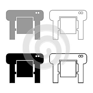 Plotter icon set grey black color